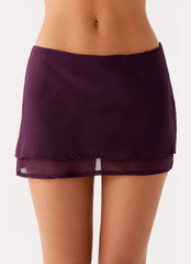 Caleb Mini Skirt Plum