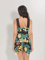 Hazel Blues® |  Cutout Printed Two-Piece Swim Set
