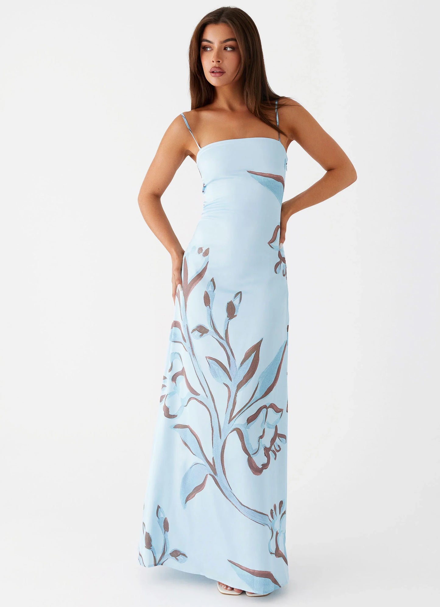 Aster Bloom Maxi Dress Blue Floral