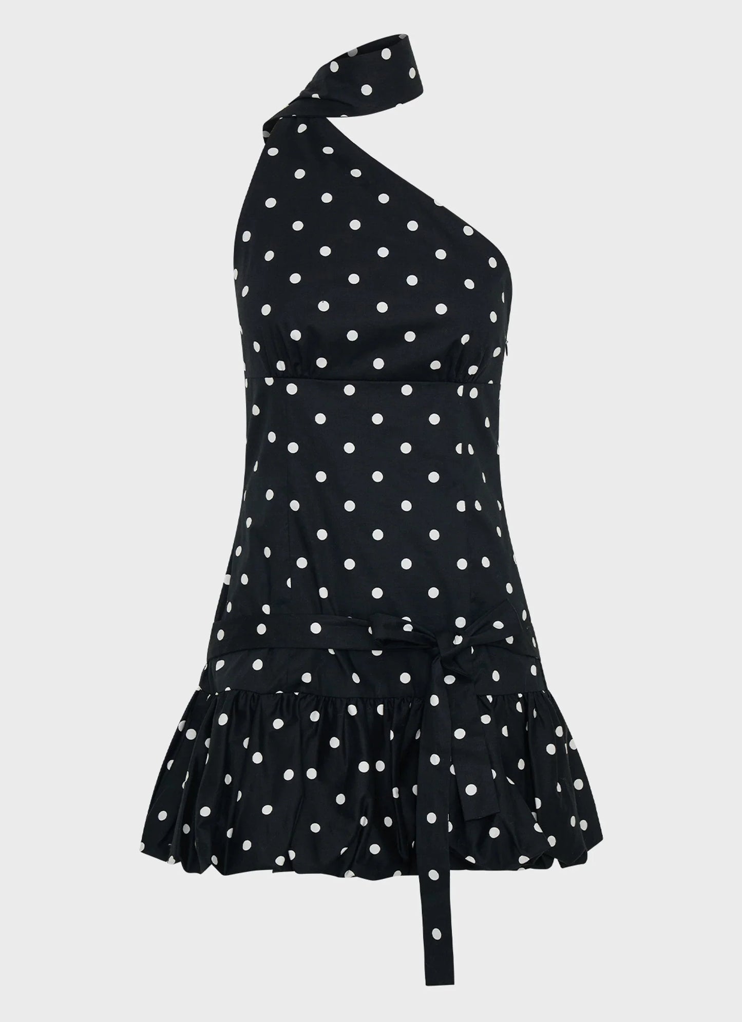 Belina Scarf Mini Dress Black Polkadot