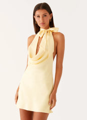 Cory Cowl Scarf Mini Dress Sunny Yellow
