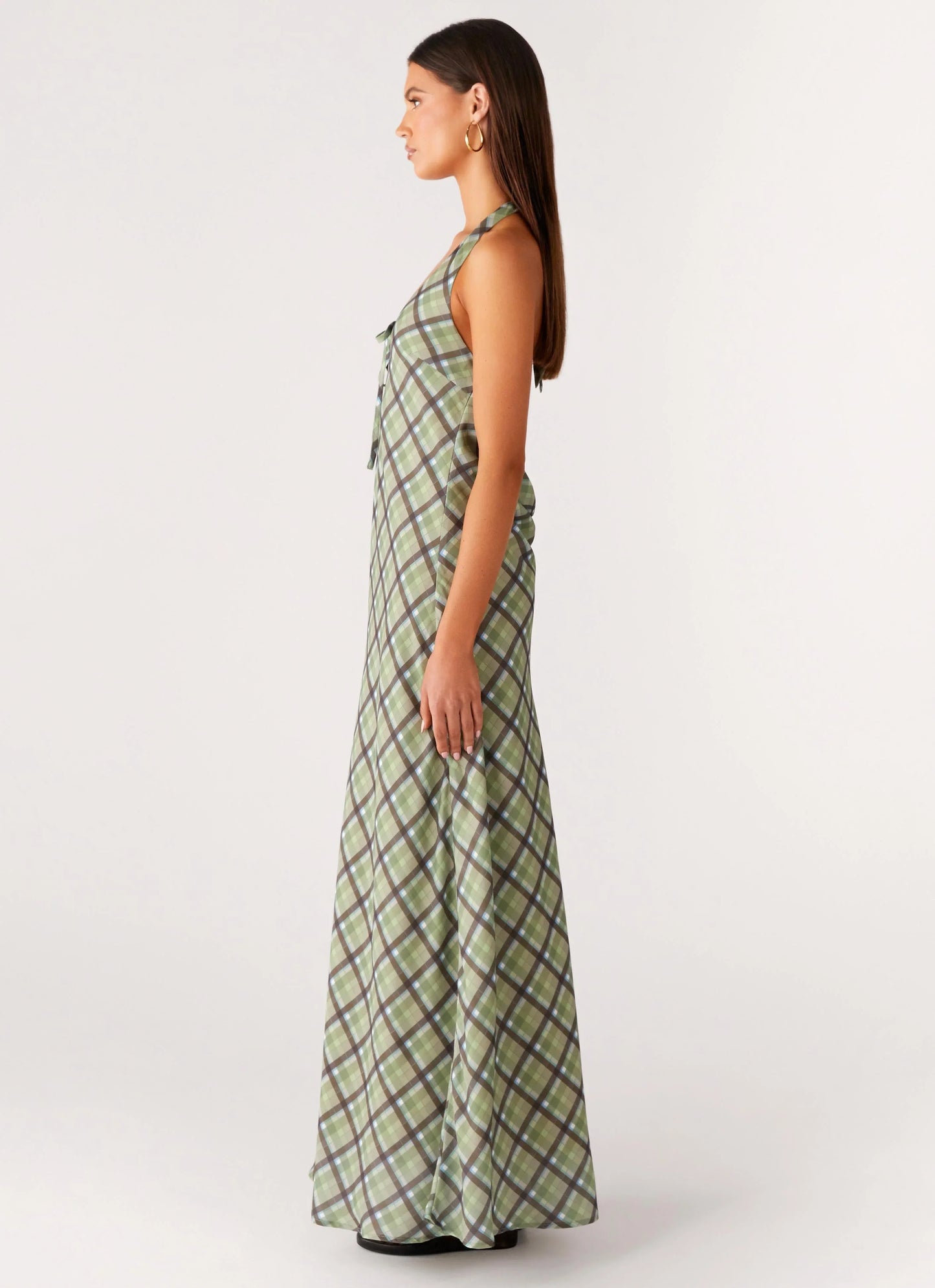 Coralie Maxi Dress Cedar Check