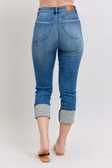 Hazel Blues® | Judy Blue Skinny Cuff Capris Jeans with Pockets