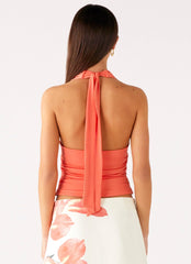 Avena Halter Top Coral