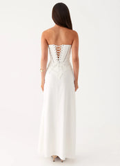 Cerisa Linen Maxi Dress White