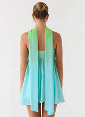 Calantha Scarf Mini Dress Sea Ombre