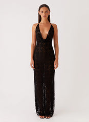 Champagne Coastline Maxi Dress Black