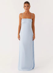 Aster Bloom Maxi Dress Blue