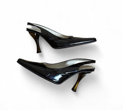 prada deep espresso slingbacks | US 6.5