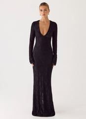 Astoria Long Sleeve Maxi Dress Black