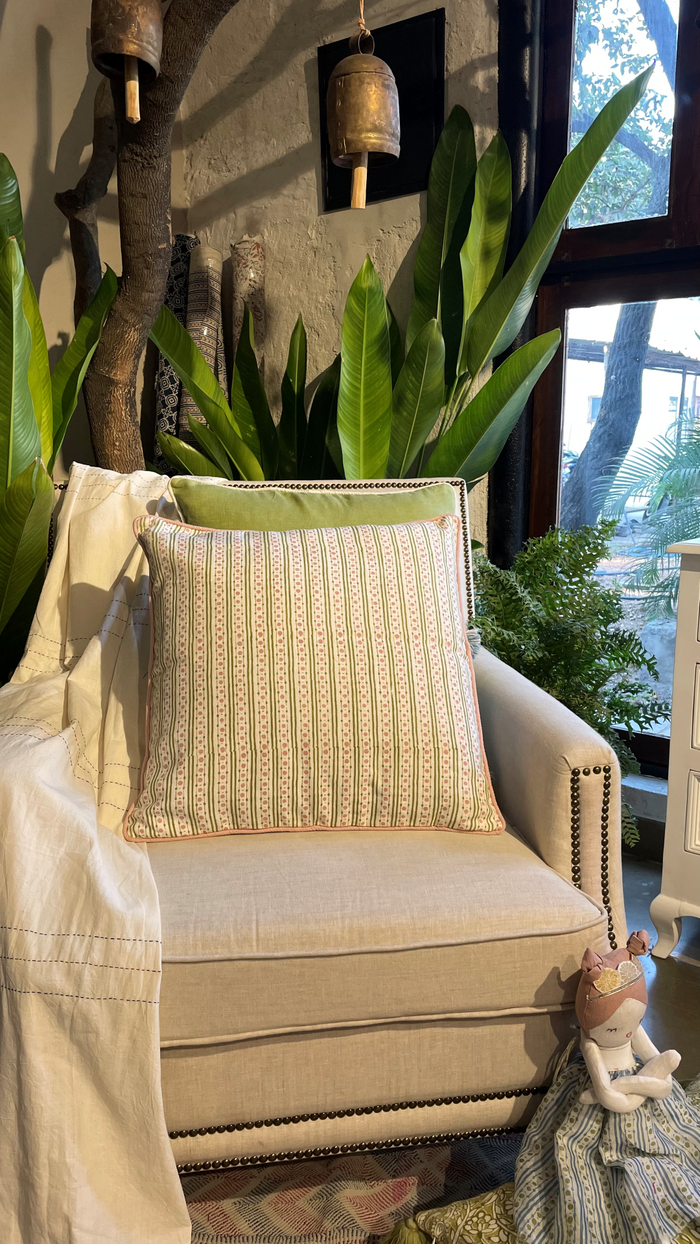 Dora Pistachio & Rose Decorative Pillow Cover