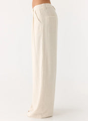 Delong Low Rise Linen Pants Oatmeal