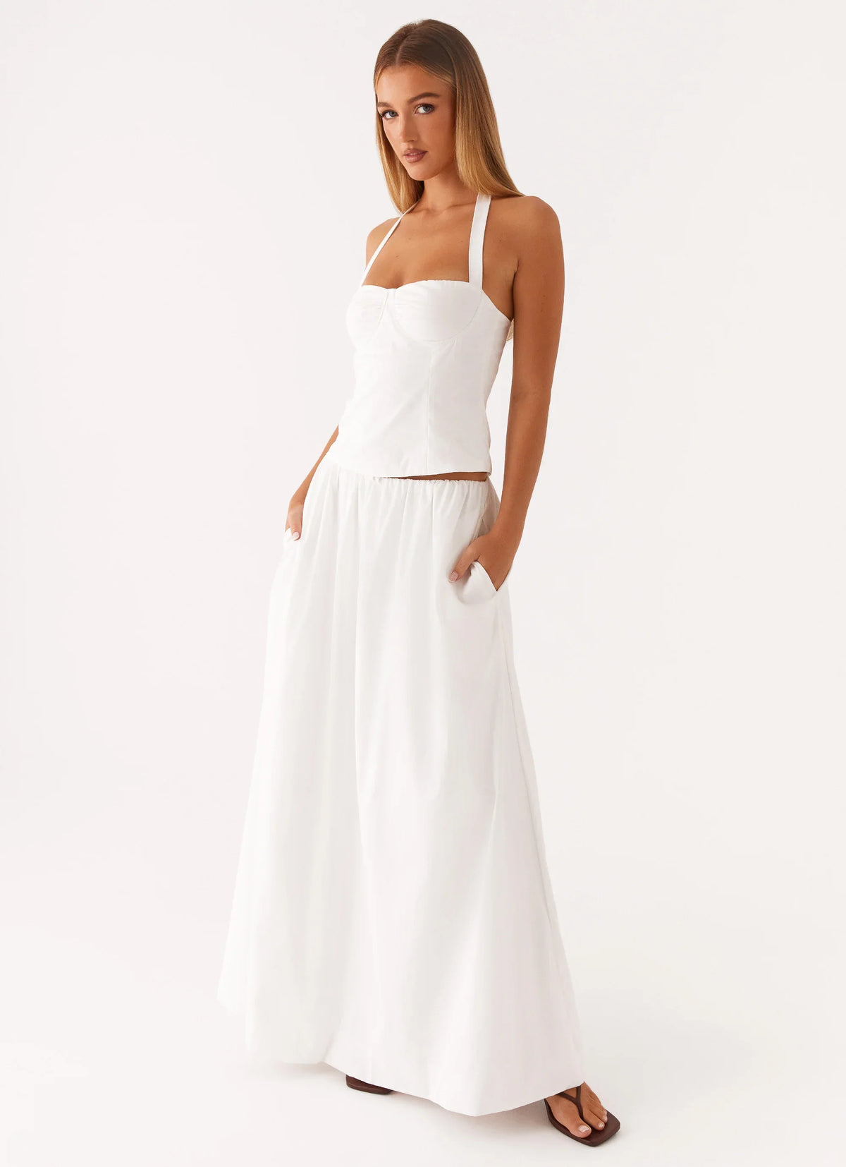 Cheryl Maxi Skirt White