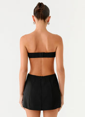 Antalya Strapless Mini Dress Black