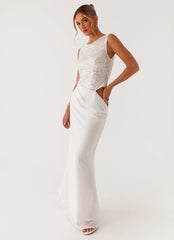 Above Ground Sequin Maxi Dress White