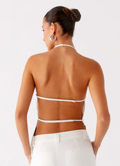Delong Backless Linen Top White