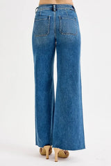 Hazel Blues® |  RISEN High-Waisted Wide Leg Jeans