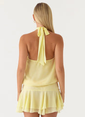 Beginning Mini Dress Butter Yellow