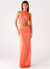 Coletta Wrap Top Coral