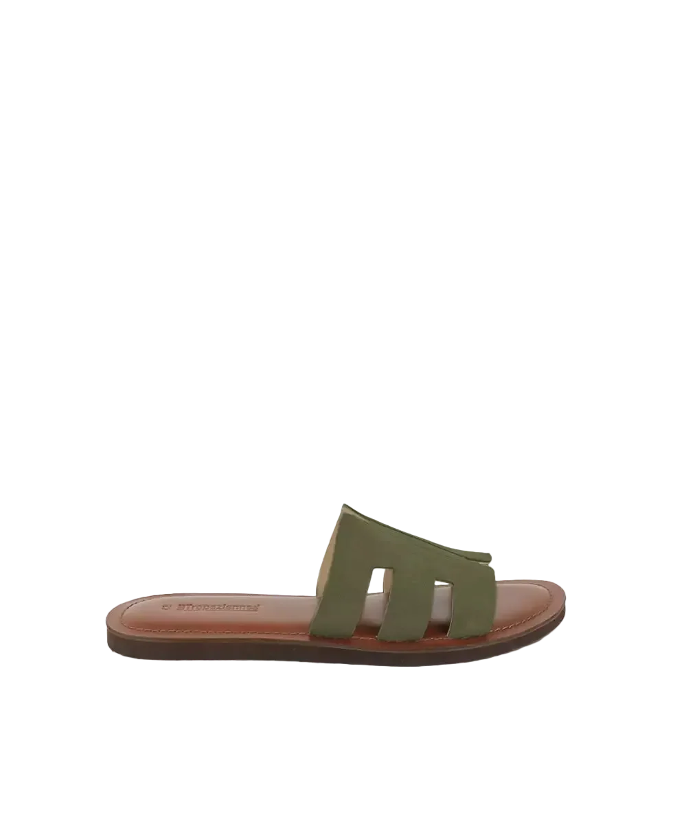 Emia Suede Sandals - Kaki