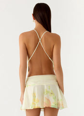 Blushing Bloom Mini Skirt Spring Meadow