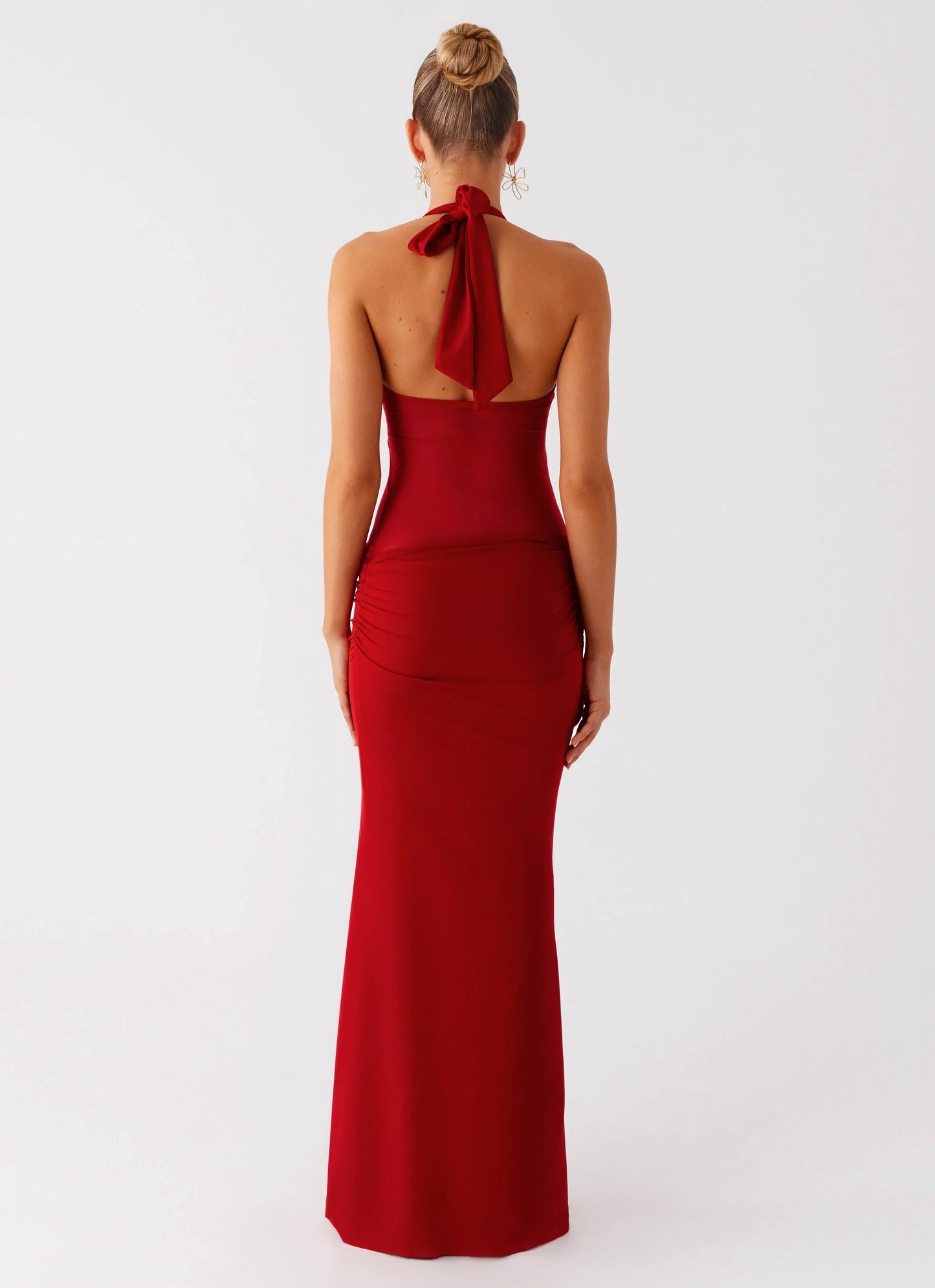 Billen Halter Maxi Dress Red