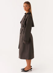 Brighton Oversized Trench Coat Grey