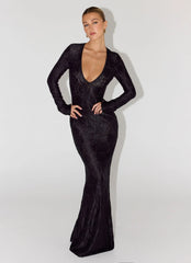 Astoria Long Sleeve Maxi Dress Black