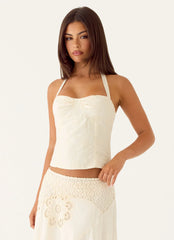 Cheryl Bustier Halter Top Ivory