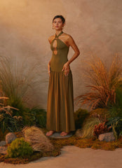 Cypress Kiss Maxi Dress Khaki