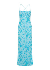 Bright Lights Beaded Maxi Dress Blue