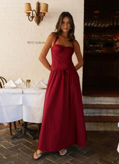 Cheryl Maxi Skirt Cherry Red