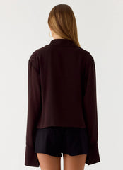 Annah Wrap Shirt Chocolate