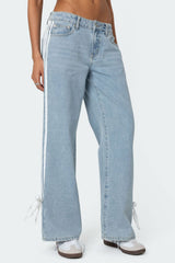 Hazel Blues® |  Side Striped Loose Fit Jeans