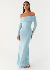 Cocoa Long Sleeve Maxi Dress Blue