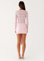 Consie Long Sleeve Mini Dress Pink