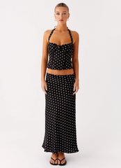 Breanne Midi Skirt Black Polka Dot