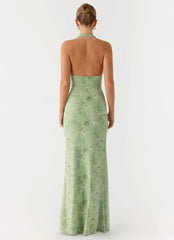 Ask You Twice Maxi Dress Blurred Lime