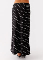 Breanne Midi Skirt Black Polka Dot