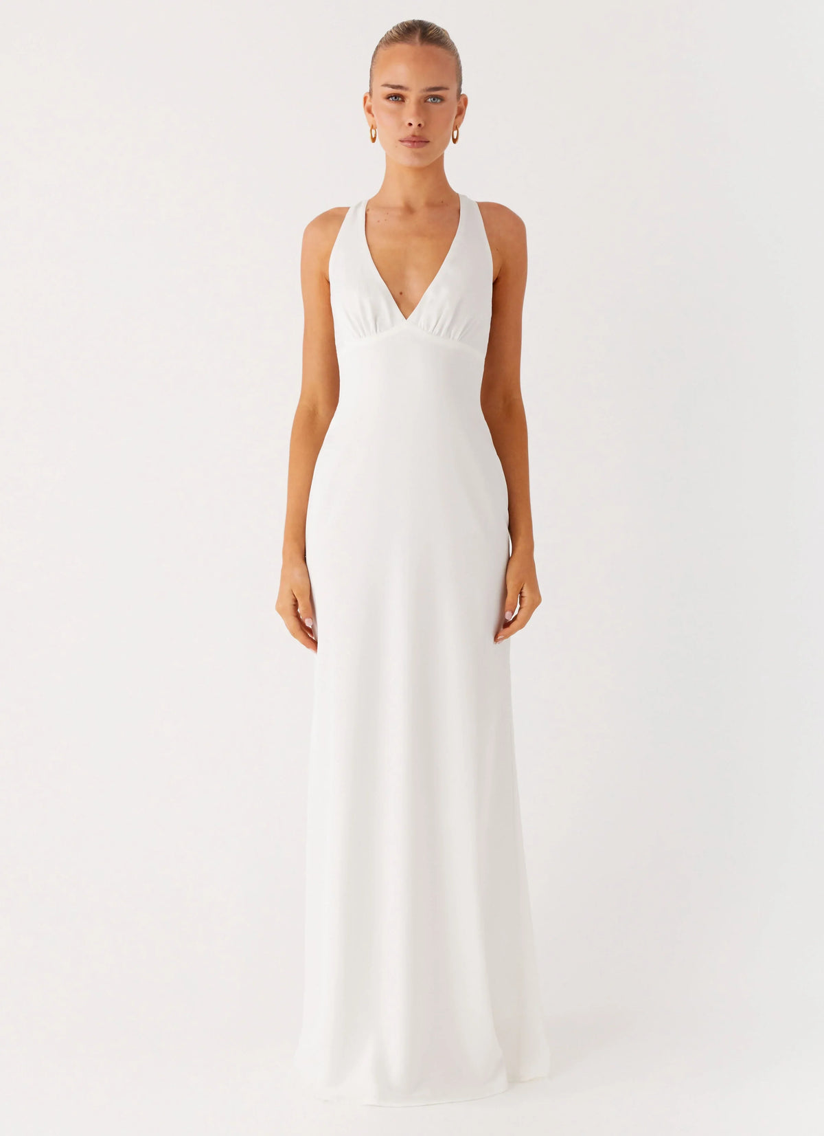 Desi Halterneck Maxi Dress White