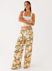 Dalida Linen Pants Floral Print