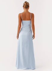 Aster Bloom Maxi Dress Blue