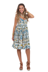 Felicia Jamewar Blue Midi Summer Dress