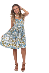 Felicia Jamewar Blue Midi Summer Dress