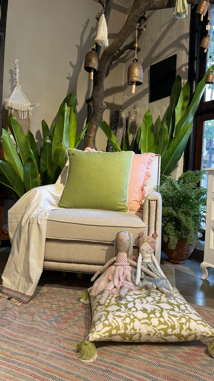 Foxglove Green Decorative Pillow Cover