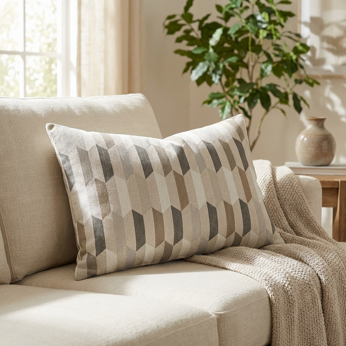 Gladstone Tiles Multicolor Luxury Throw Pillow