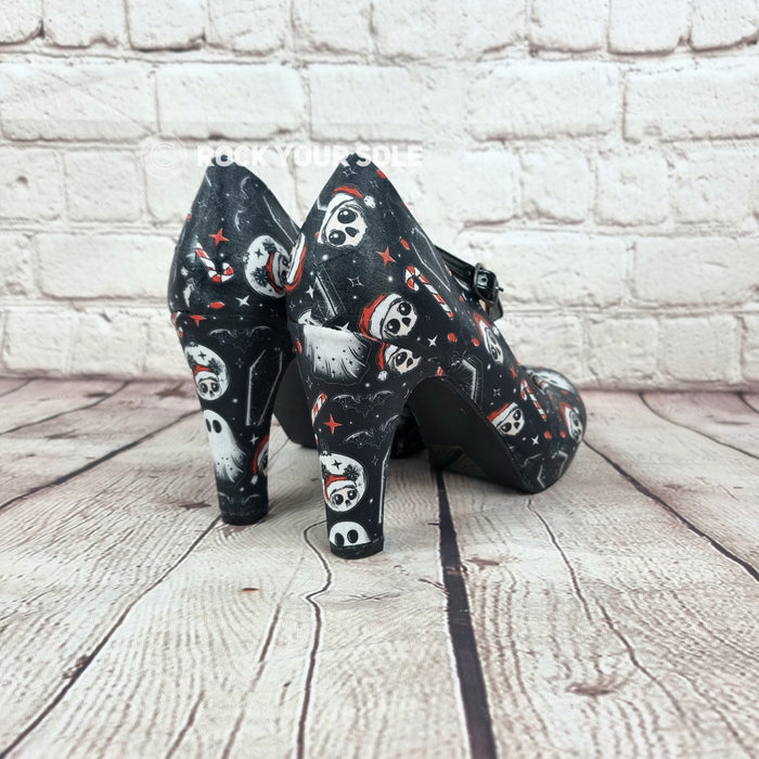 Goth Christmas 4inch heels with staps