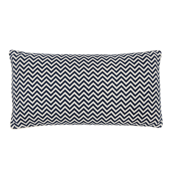 Indigo Chevron Decorative Pillow With Cording