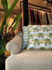 Korfu Stripe Pistachio & Mango Decorative Pillow Cover
