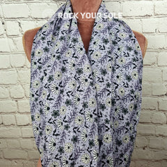 Lilac Floral Bats infinity scarf
